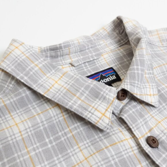 Patagonia Mens Back Step Collared Shirt Beyond Horizons Salt Grey Hemp Cotton XL - Picture 6 of 16